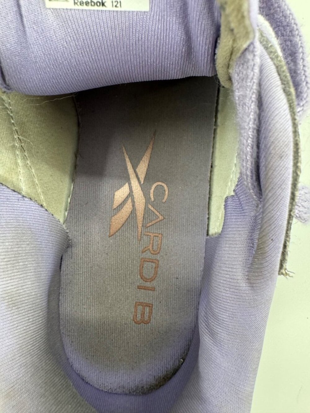 Reebok Club C Cardi B Youth Crisp Purple Chunky Platform Sneakers Size 5 USA - Picture 8 of 12